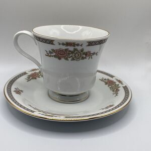Liling Fine China “ Floral ” Yung Shen Tea Coffee Tea Cup & Saucer Set Sera made